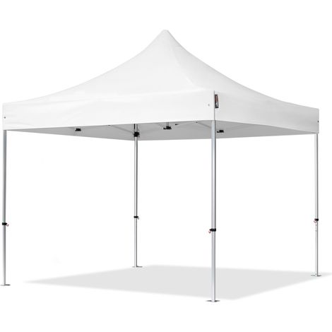 3x3m Pop Up Gazebo PROFESSIONAL Aluminium 40 mm, white High Performance Polyester approx. 400g/m²