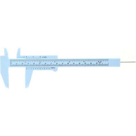 Échelle de règle double, échelle de règle de haute précision de 150mm outil de mesure d'étrier de vernier pour la mesure de bijoux 0.5mm(Bleu) (1/5)