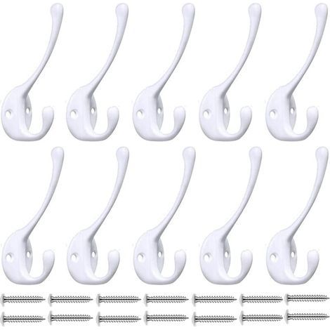 Ganchos de pared para abrigos - Perchas resistentes (juego de 10), ganchos de pared de alta calidad, ganchos de pared de metal antioxidante (1/5)