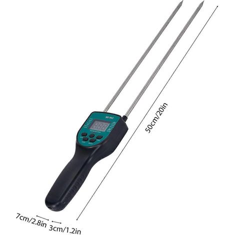 Heufeuchtemessgerät, Heuballen-Feuchtigkeitstester, Doppelstabsensor, LCD-Display mit Hintergrundbeleuchtung, Sprachausgabe, Automatik