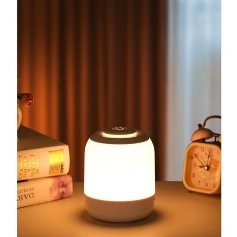 Nachtlicht, 3 Farbwechsel- und Dimmfunktionen, Touch-Bedienung, langlebige LED-Beleuchtung, 1210 cm, weiß - Crezuo (1/4)