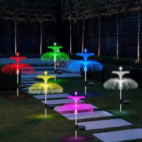 Ensemble de 6 lampes solaires d'extérieur en forme d'étoile, étanches, pour jardins et pelouses, idéales pour Noël.