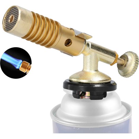 Chalumeau de soudage tout cuivre, cassette, lance-flammes manuel, brûleur à gaz portable haute température avec puissance de feu réglable pour le soudage, la cuisson et la brasure. (1/5)