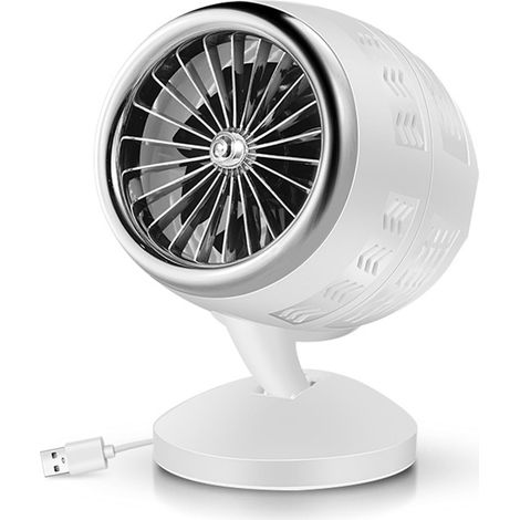 Ventilateur USB - Double Hélice - Réglage Vitesse - Design Moteur D'Avion - Pour Circulation D'Air Intérieure - 1 Pièce
