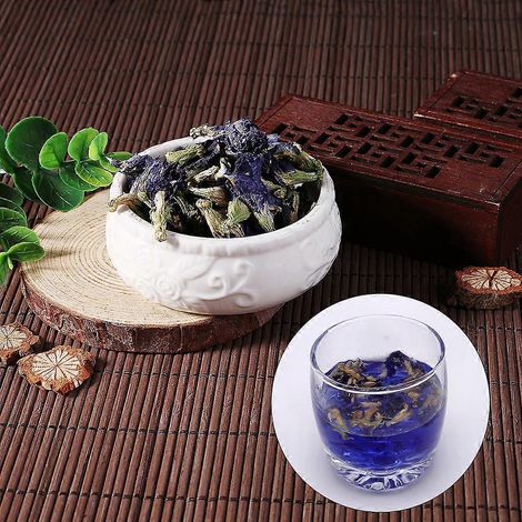 Thé de fleurs séchées bleues pour pois papillon, tisane, jouet de cuisine, décoration de mariage (1/4)