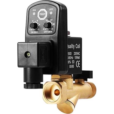 Automatisches elektronisches Ablassventil G1/2 DN15 für Kondensatmanagement von Luftkompressoren (230 V) (1/5)