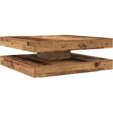 Maison Exclusive - Table basse rotative à 360 degrés vieux bois 90x90x34,5 cm