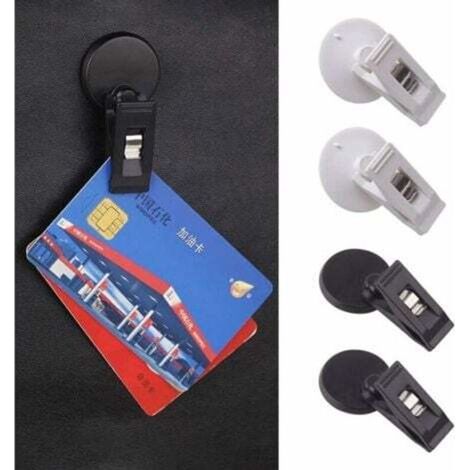 Pair of suction cup clips for cars, suction cups, ticket holders for windshields, suction cup hooks for sun visors, curtains and clothing (1/4)