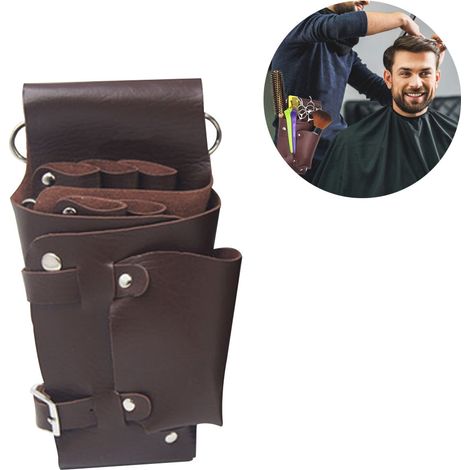 1 Étui ceinture porte-outils, 7 poches rangement, polyuréthane imperméable, ciseaux peignes, salon coiffure domicile (1/5)