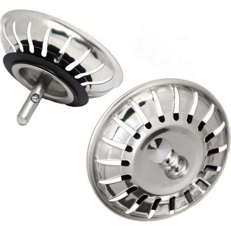 Juego de 2 tapones para fregadero Ulisem de 80 mm – Acero inoxidable 304 anticorrosión para desagües de fregadero de 80 mm - Filtro, colador de cocina, mejor para el drenaje y la prevención de obstruc (1/4)