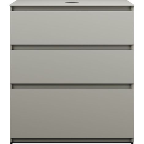 burgbad Lin20 mueble bajo para lavabo con consola, 3 extraíbles,