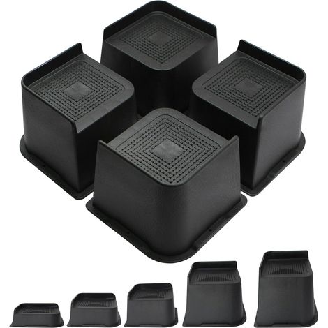 Rehausseur Pieds de Élévateurs de Meubles Robustes, Jusqu'à 2721,6 Kg Design en Forme de L Blocs de Levage de lit pour Canapé Bureau Canapé (1/5)