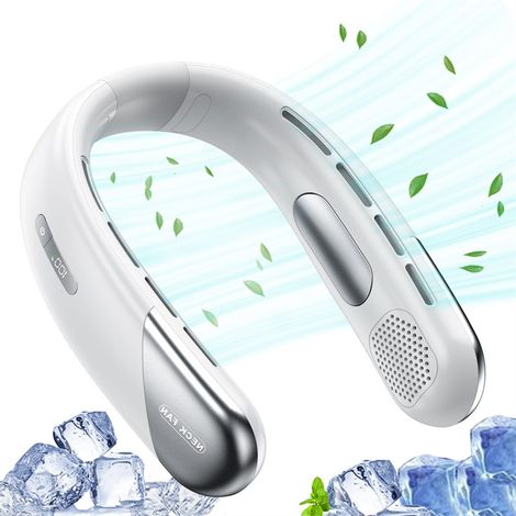 Ventilateur de cou portable sans pales climatiseur mains libres autour du rechargeable souffle froid (1/4)