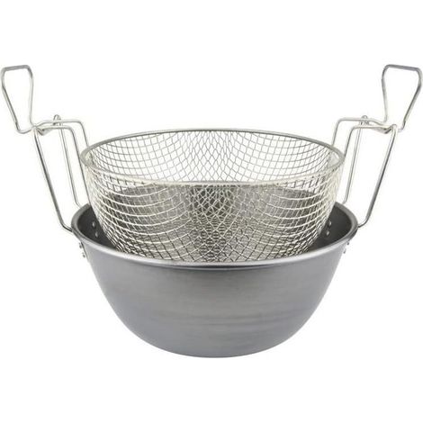Friggitrice con cestello in ferro spazzolato Cm 36