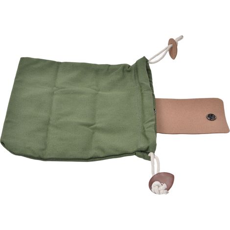 Sac de cueillette pliable en toile et cuir PU pour la recherche de champignons, idéal pour la randonnée, le camping et la chasse. (1/5)