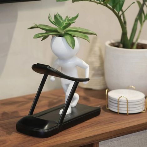 Jolis pots de fleurs pour plantes succulentes sportives, décoration créative pour tapis de course, yoga et musculation, petits pots pour petites plantes, décoration de bureau pour la maison ou le bure