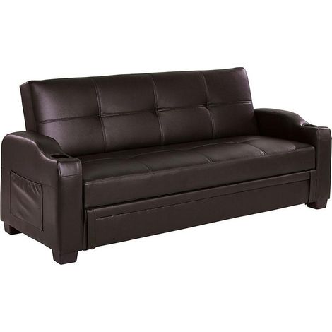 Divano letto clic clac in similpelle Marrone - MIRELLA (1/4)