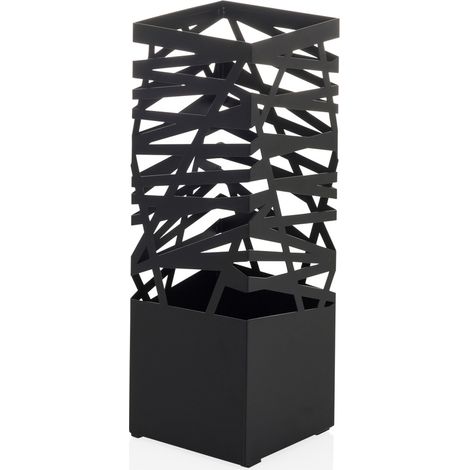 Regenschirmständer / Schirmständer PLUVARIS quadratisch Stahl schwarz hjh LIVING