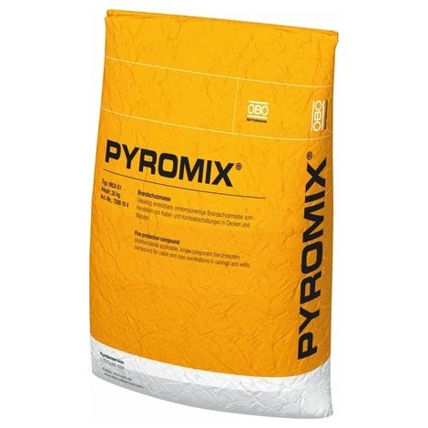 OBO Bettermann Mortero de protección contra incendios para mampara combinada 20kg Mortero especial gris, 7206104