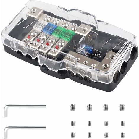 Sicherungskasten für Fahrzeuge, Sicherungshalter mit roter LED-Anzeige, ANL-Mini-Sicherungskasten, 30 A/60 A, Sicherungsverteiler für Pkw, Boot, Transporter, SUV, Lkw