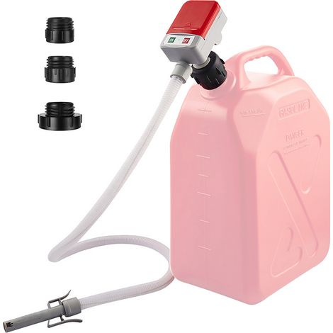 Pompe de transfert de carburant automatique, pompe à liquide portable alimentée par batterie avec fonction d'arrêt automatique, tuyau flexible, 3 adaptateurs pour eau, essence, diesel (1/5)