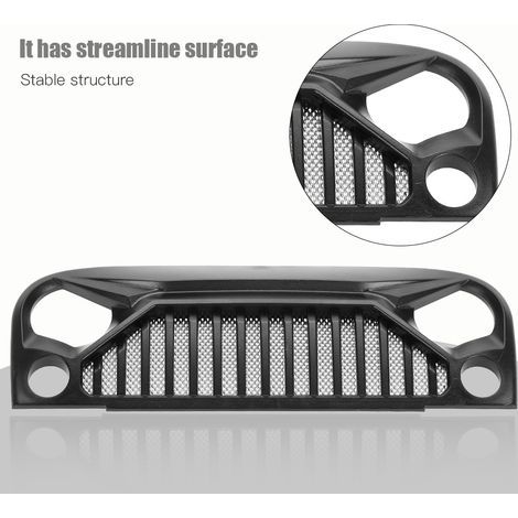 Calandre en nylon avec yeux en colère, kit d'accessoires avant pour Jeep Wrangler Crawler à l'échelle 1:10 (1/5)