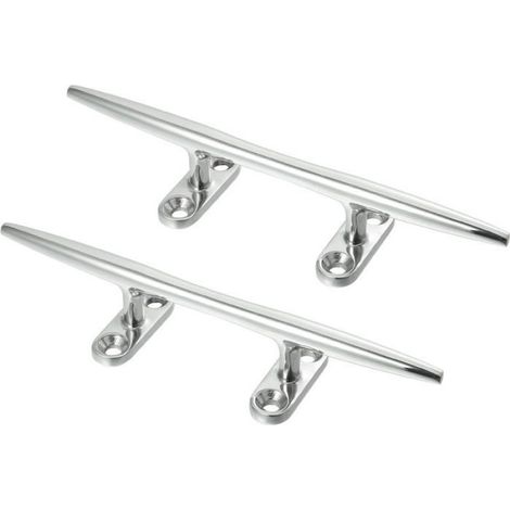 2pcs 8 Pouces INOX Acier Mât Taquet Crochet Bateau Pont Corde Taquet (1/4)