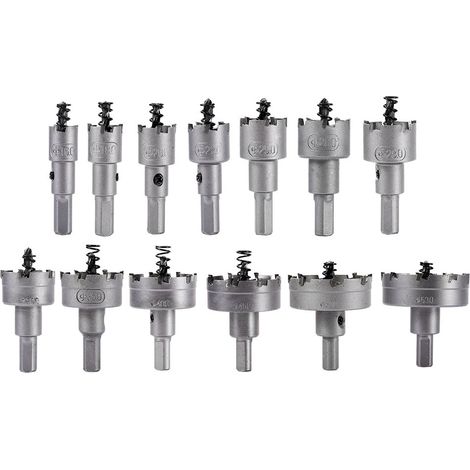 13PCS Hole Saws, Set of 13 Carbide Hole Cutters Alloy Drill Bit TCT Metal Hole Saws for Stainless Steel Iron Copper Plastic Wood (16-53mm) (1/5)