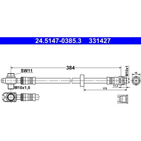 Flexible de frein ATE 24.5147-0385.3 SEAT 3A0 611 701 6N0 611 701 6N0 611 701 A