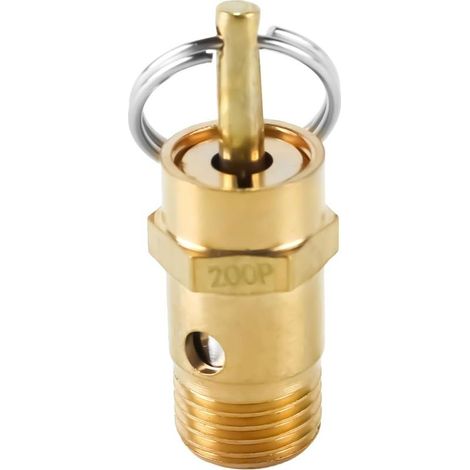 1/4" BSP 145 PSI 10 BAR Sicherheitsventil – Druckbegrenzungsventil aus Messing für Luftkompressoren, 2-Wege-Rückschlagventil 12,5 mm für industrielle pneumatische Systeme (1/5)