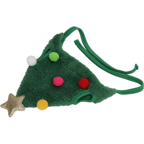 Chapeau de Noël pour animaux de compagnie, accessoires de Noël colorés, couvre-chef ajustable pour animaux de compagnie, chapeau mignon pour chien et chat, petit modèle vert (1/5)