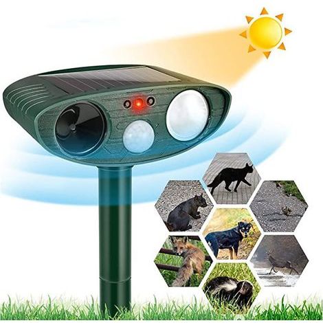 Ultrasonic Cat Repellent, Outdoor Solar Cat Repellent Waterproof Cat Repellent, Ultrasonic Animal Repeller with Motion Detector for Anti Cats Dogs Garden Animals (1/5)