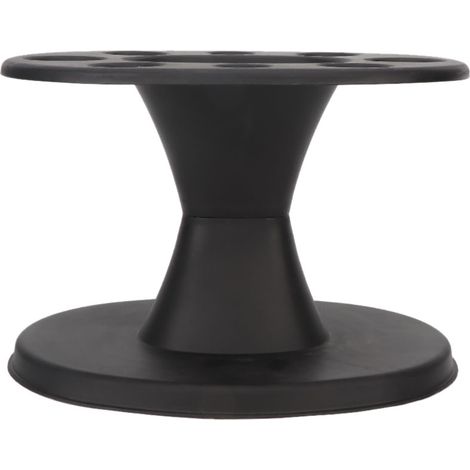 Porte-brosse à cheveux rond en plastique noir, présentoir mural pour salon, étagère de rangement pour accessoires coiffure, support de brosse rotatif (1/4)