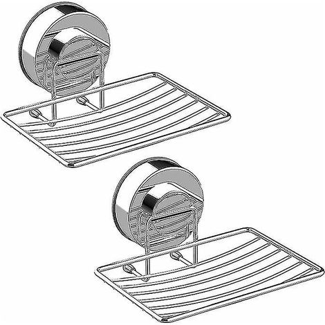 Porte-savon de douche à ventouse ultra-performante, porte-éponge en acier inoxydable 304 pour douche, salle de bain et (1/3)