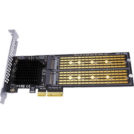 PCIe-Adapter für M.2 NVMe mit M-Key Dual-Disk-Erweiterungskarte (Unterstützung für)