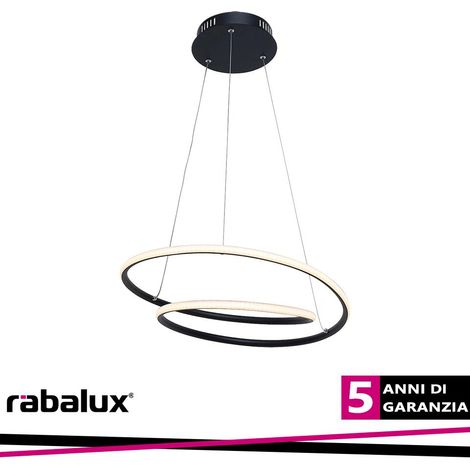 Lampadario LED Meridia 40W nero opaco 3000K Rabalux (1/3)