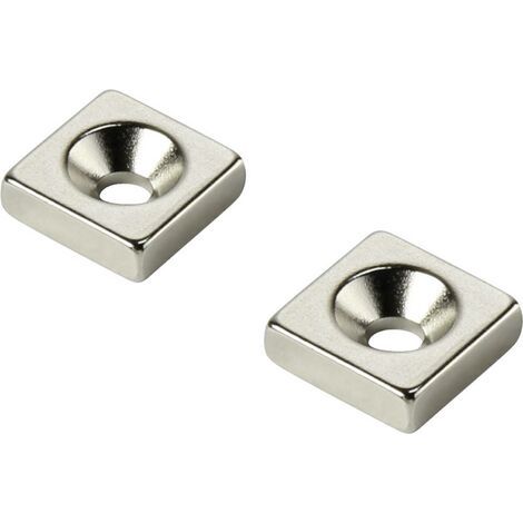 Aimant permanent rectangulaire N35 température limite (max.) : 80 °C Conrad Components W10L10T3-M3 S869991 (1/3)