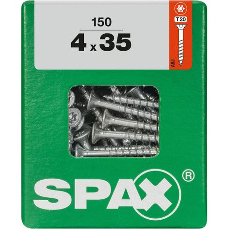 SPAX Universalschraube, 4 x 35 mm, 150 Stück, Teilgewinde, Senkkopf, T-STAR plus T20, 4CUT, WIROX - 4191010400357 (1/3)