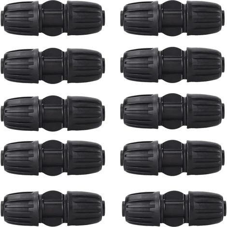 10 Pièces Connecteur D'eau Droit Raccord D'irrigation Goutte à Goutte de Jardin, Raccords de Tuyau d'Eau 16mm en PE, Connecteur d'eau Droit, pour Jardinage, Serres et Agriculture (Connecteurs Droits)