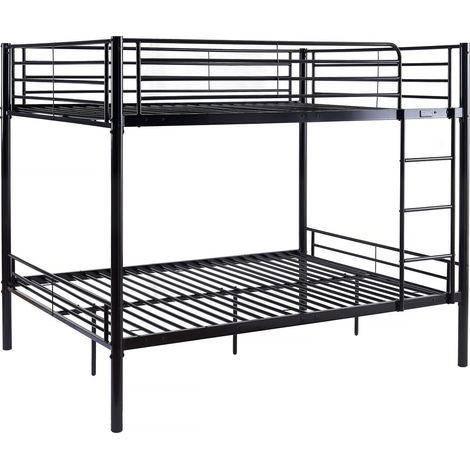 Letto a castello doppio "Adam" - Rete inclusa - 140 x 190 cm - Nero (1/5)