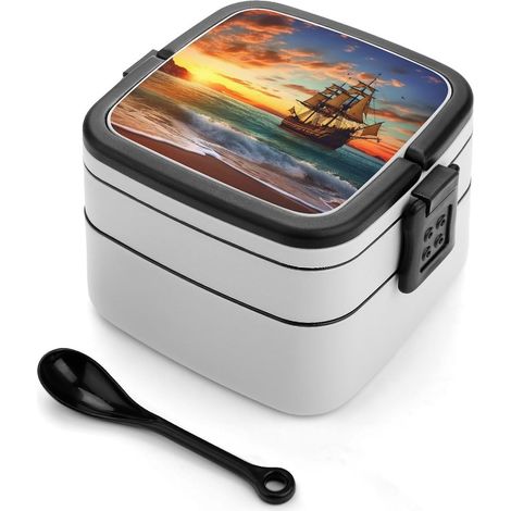 Boîte à bento empilable pour adultes, étanche, avec fermeture (1/5)
