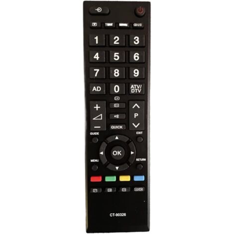 Applicable Remplacement Nouvelle Telecommande Toshiba CT-90326 Compatible avec Toshiba 40LV675 40LV675D 40LV703G1 40LV733F 40LV733N 40LV833F 40LV833G 42HL833F 42HL833G 26EL933G 39L2337DB 40HL933G (1/4)
