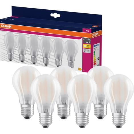 Ampoule LED OSRAM A60 mate, 6 pièces, E27, 6,5 W, 806 lm, 2700 K