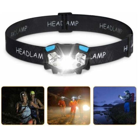 LED Headlamp 5000 Lumen Rechargeable USB Waterproof Motion Sensor 5 Lighting Modes (1/4)
