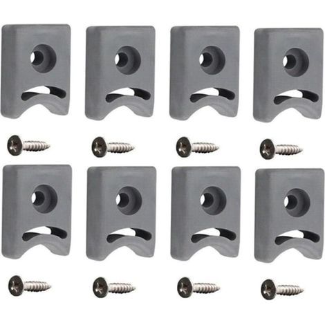 Set di 8 guide scorrevoli in gomma per porte doccia - 26 mm - Posizionamento quadrato per una maggiore sicurezza (1/5)