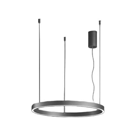 Luminaire Suspension Led Série 8284, Structure En Métal Et Aluminium, Design Moderne Gris Métallisé, 87W Dimmable, Diamètre 100Cm - Perenz (1/4)