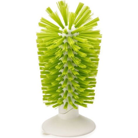 Brosse de nettoyage créative à ventouse pour évier, 1 pièce (verte), pour verres à vin, bouteilles et autres boissons. (1/5)