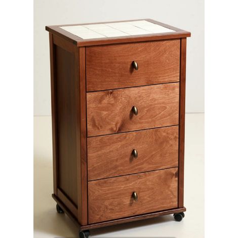 Carrello da cucina POKER con cassetti e piano in ceramica Noce (1/2)