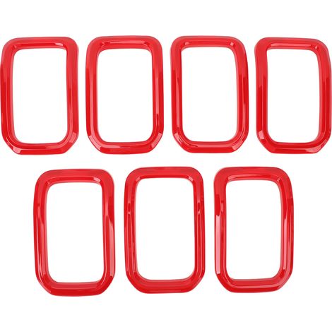 KIMISS Roter Frontgrill-Abdeckungsring-Satz, Rahmenleisten für Renegade 2022 – 2024, Autodekoration. (1/5)