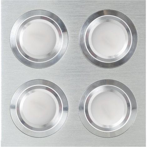 Plafon Foco Empotrar Aluminio/cromo 4xgu10 Incluida 24w 4000k 2400lm 17,5x17,5x2 Androide